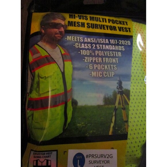 Forester Hi-Vis Class 2 Mesh Safety Vest Multi Pocket Surveyor Vest Mic Clip L - Picture 6 of 6